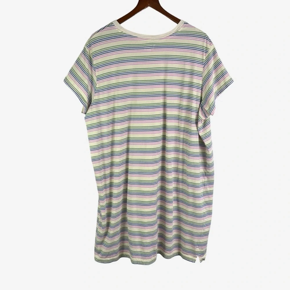 PACT Organic Cotton Tee Dress Size 3XL Multicolor Striped Sustainable *Read - Picture 3 of 9